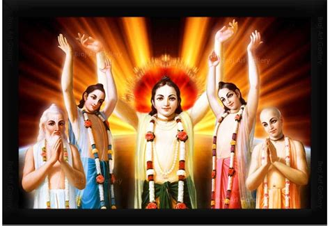 Braj Art Gallery Sri Pancha Tattva Darshan Photo Frame Size 19.5X13.5 ...