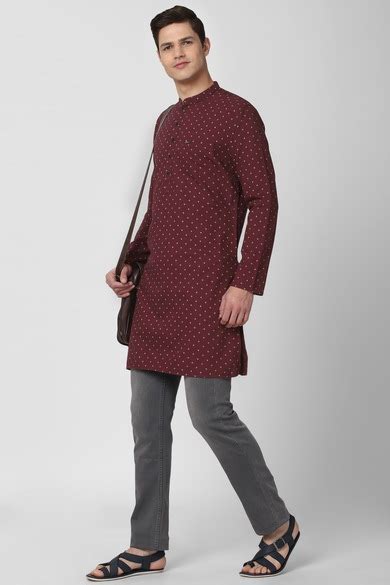 Buy Men Maroon Print Casual Kurta Online - 678590 | Peter England