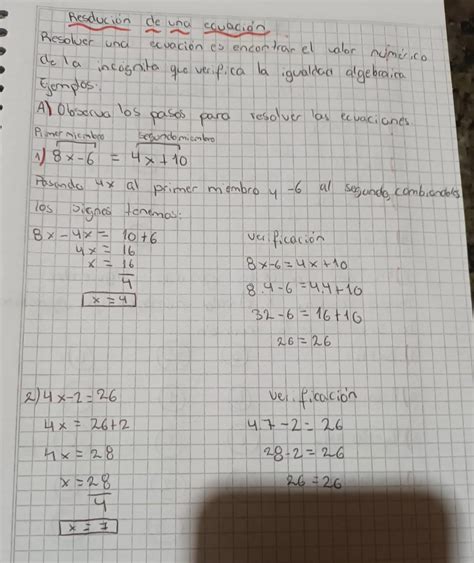 me podrían ayudar con esto por favorC) Resuelve cada ecuación y ...