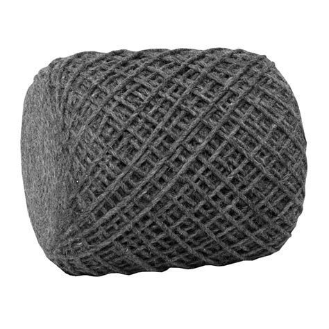 Ty Pennington Reid Twisted Round Ottoman, Wool Grey
