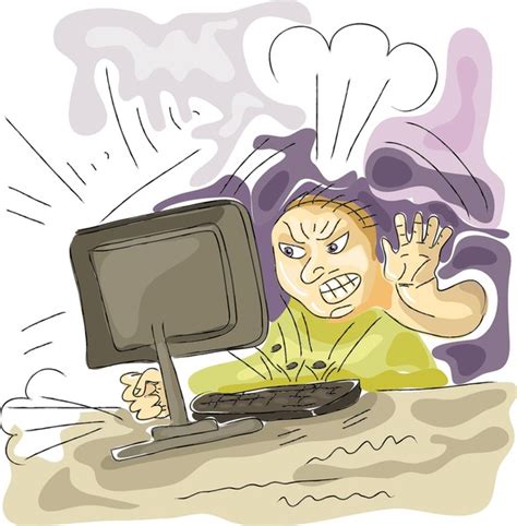 Image result for Angry Cartoon Man On Computer