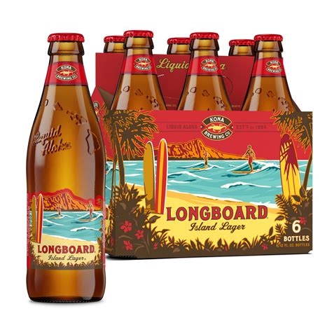 Kona Brewing Co. Longboard Island Lager Beer, 6 pack Beer, 12 fl oz ...