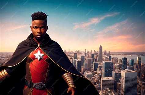 Premium AI Image | African american superhero Portrait of black man in ...