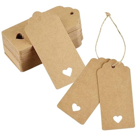 KaaHego 150pcs Brown Kraft Paper Double-Sided Writable Handmade Tag ...