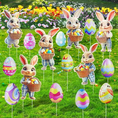 Amazon.com : Weysat 12 Pcs Vintage Easter Yard Decorations Outdoor ...