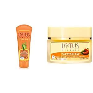 Lotus Herbals Safe Sun 3-In-1 Matte Look Daily Sunblock SPF 40, 100g ...