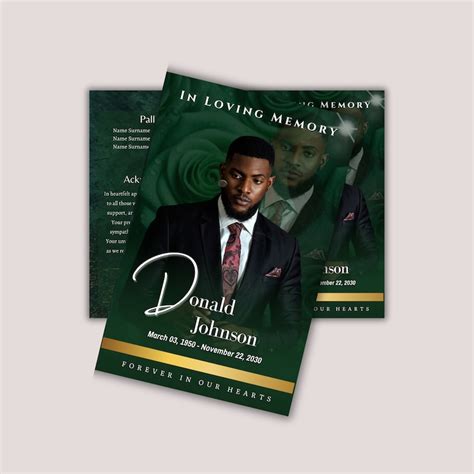 Image result for Male Funeral Program