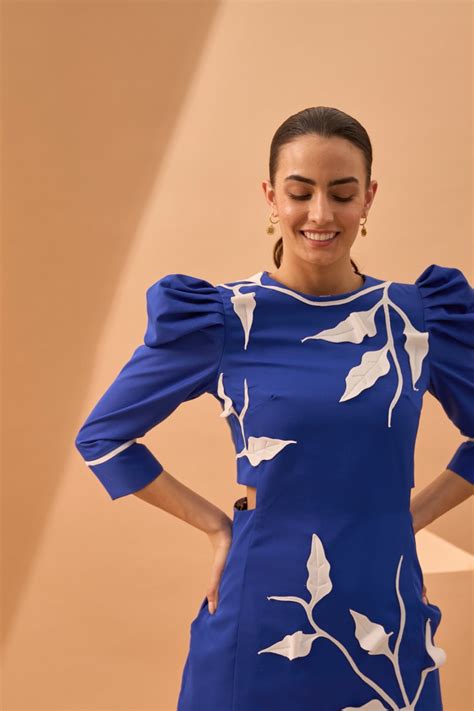 AMORE Structured Dress With Botanical Appliqué – Vidhi Wadhwani