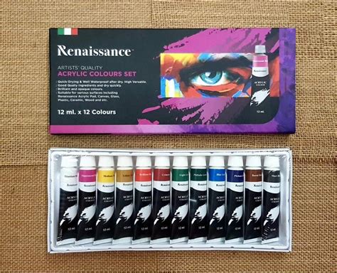 RENAISSANCE Acrylic Colour Set (12ml) - 12 Artists' Colours : Amazon.in ...