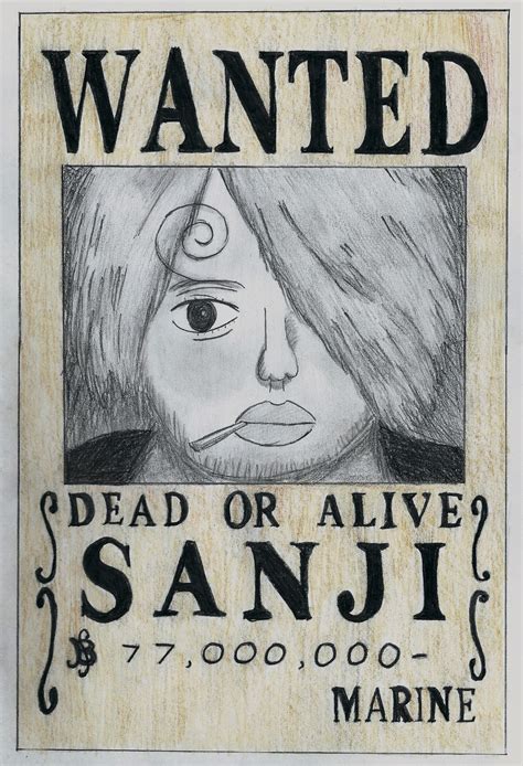 one piece, sanji wanted poster by lea33 on DeviantArt