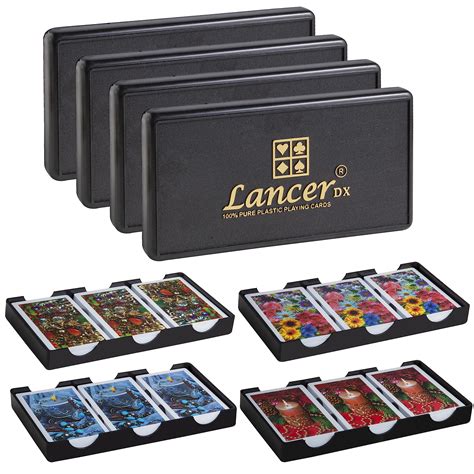 LANCER DX Plastic Playing Cards (Set of 12), Bridge Size, Multicolor ...