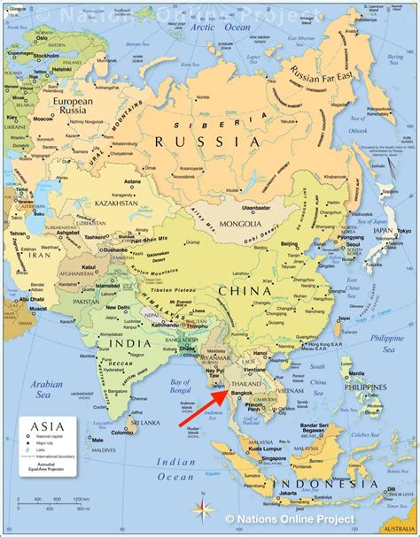 Thailand on world map: surrounding countries and location on South ...