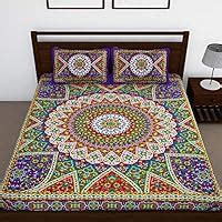 Story@Home 120 TC 100% Cotton Pearl Collection Purple Paisley Printed 1 ...