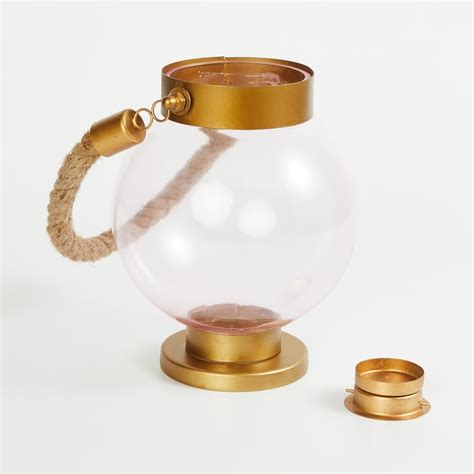 Buy Splendid Jute Handle Glass Lantern from Home Centre at just INR 899.0