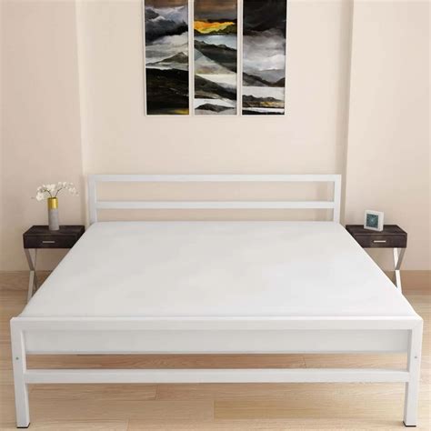 Buy Striker Metal White Bed & Lite Queen Mattress Online in India ...