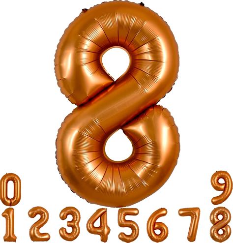 Amazon.com: TONIFUL 40 Inch Orange Large Numbers Balloon 0-9 Birthday ...