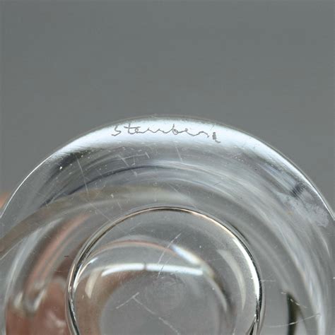 Mid-Century Modern Steuben Glass Works Signed Crystal Twist Vase with ...