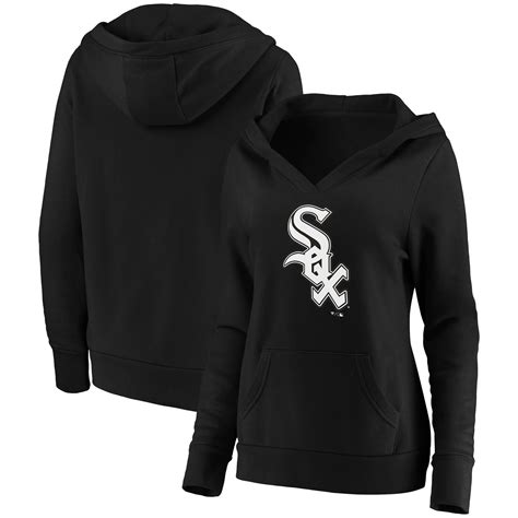 Women's Fanatics Black Chicago White Sox Official Logo Crossover V-Neck ...