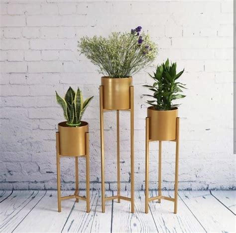 S.F. Decor Metal Planter Stand Set of 3 Modern Pot Stand galvanizing ...