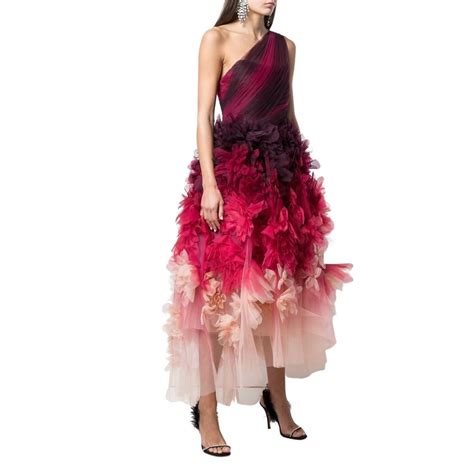 MARCHESA One Shoulder Floral Dress For Sale at 1stDibs | marchesa ...