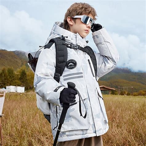Kids Girls' Down Jacket Outdoor Jacket Puffer Jacket Camo Fashion ...