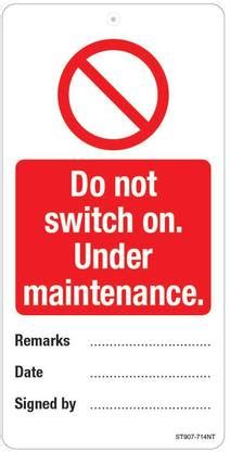 Safety Sign Store Do not Switch on. Under Maintenance Emergency Sign ...