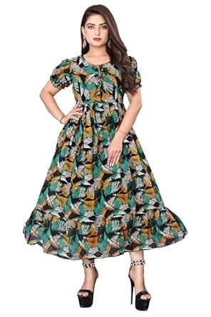 Buy eightone, Women's Georgette Maxi Dress Digital Floral Printed One ...