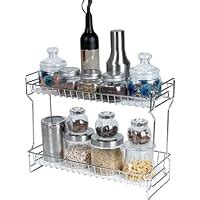 LIVINGBASICS Stainless Steel 2-Tier Kitchen Spice Rack Organizer for ...