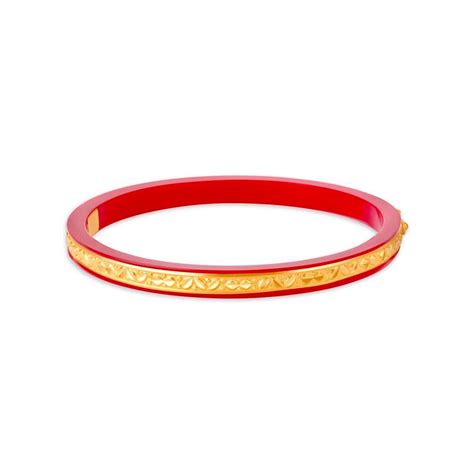 Gold Border Red Pola Bangle