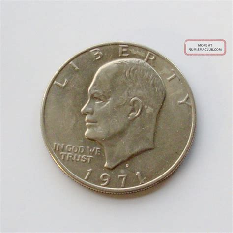 Usa 1971 Eisenhower 1 Dollar Coin - 1st Year Edition - Denver Mintmark ...