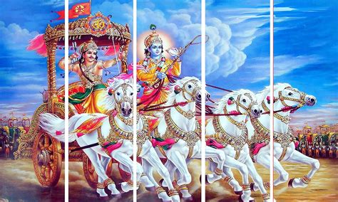 Kyara arts Multiple Frames, Beautiful mahabharat View Wall Painting for ...