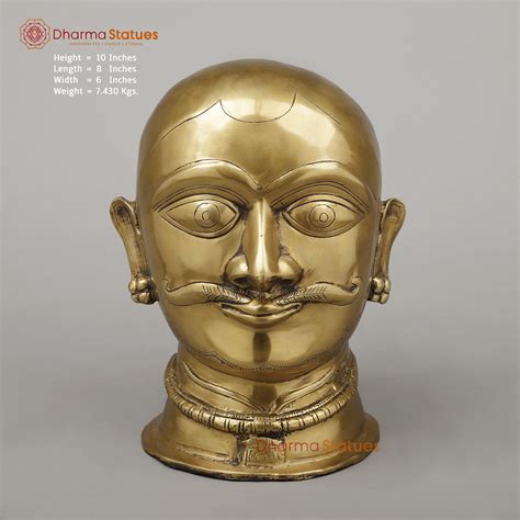 Brass Shiva Mukhlingam Face, Butter Gold Finish, 10" – Dharma Statues