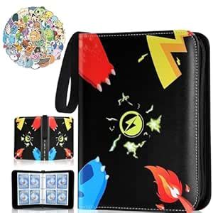 Trading Cards Album for 400 Cards Cartoon Prints Zipper Bag Trading ...
