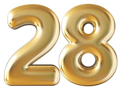 Gold 3d number 28 36304676 PNG
