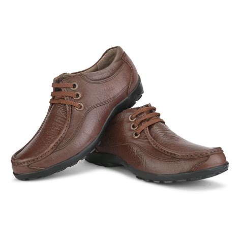 Brown Leather Casual Shoes For Men In Pure Leather | Horex®