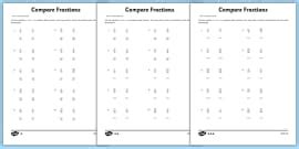 Year 6 Order Fractions Worksheet/Worksheet - KS2 Maths