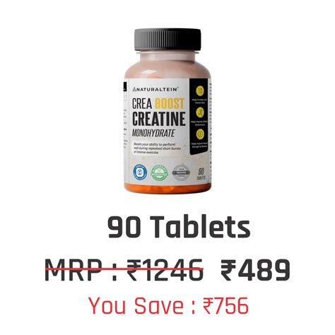 100% Pure Creatine Monohydrate Tablets – naturaltein