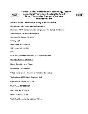 Fillable Online Seminole - Demetria Hayes FCITL IPOTYA Nomination Form ...