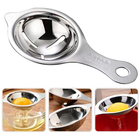 Leeonz Stainless Steel Egg Separator Divider Egg White Yolk Sifting ...