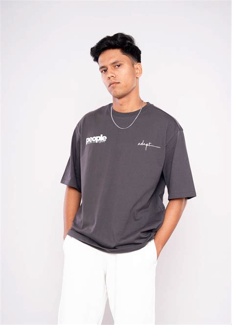 PEOPLE/ADAPT Grey Relaxed Fit T-Shirt | HIPCASTLE