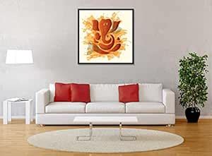 999store Framed Printed Lord Ganesha in Water Canvas Painting (36 X 36 ...