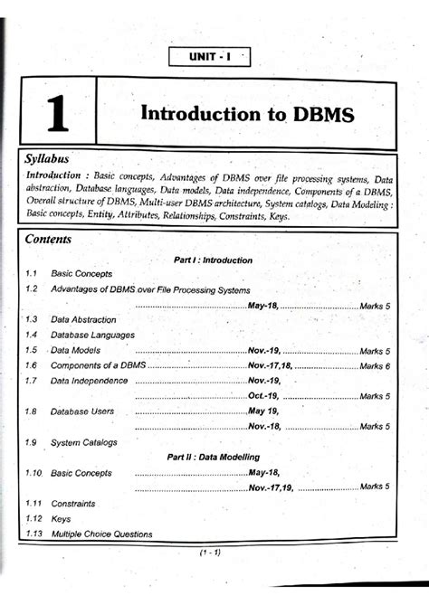 DBMS Notes - Unit 1 Overview and Data Models (SPPU TE) - Studocu