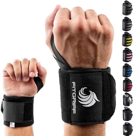 Amazon.com: Fitgriff® Wrist Wraps for Weightlifting (18") Heavy-Duty ...
