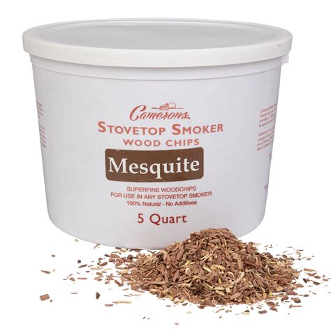 Camerons Smoking Chips - (Mesquite) 5 Quart Kiln Dried, Natural Extra ...