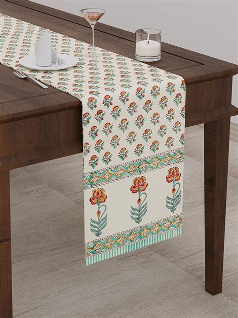 Buy BLOCKS OF INDIA Hand Block Printed Cotton Table Runner for Center ...