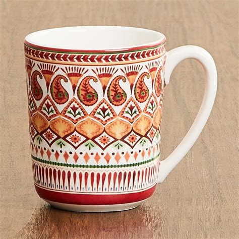 Buy Helina Printed Mugs - Iron stone -550 ml -13 cm x 11 cm -Red from ...
