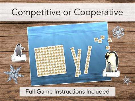 Winter Penguin Math Game: Place Value and Decimal System - Etsy