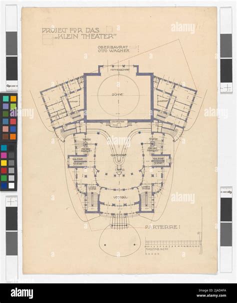 Small theater, floor plan. Otto Wagner (1841-1918), architect Stock ...
