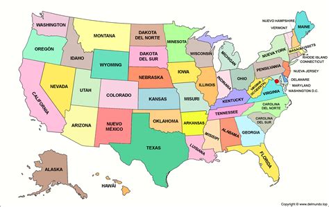 Mapa Usa Com Estados - BINKEDU