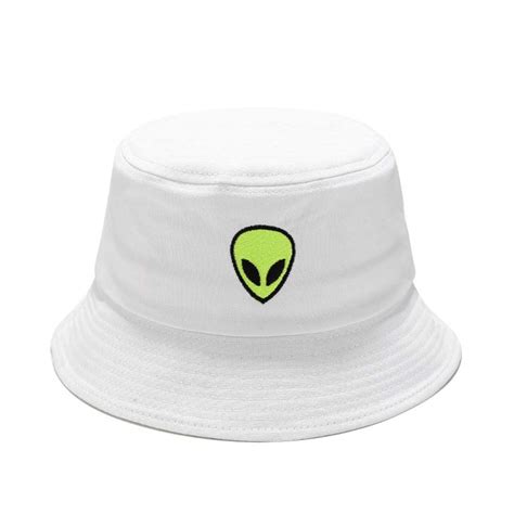 Alien Embroidered Bucket Hat Packable Fisherman Cap Unisex Outdoor Hat ...